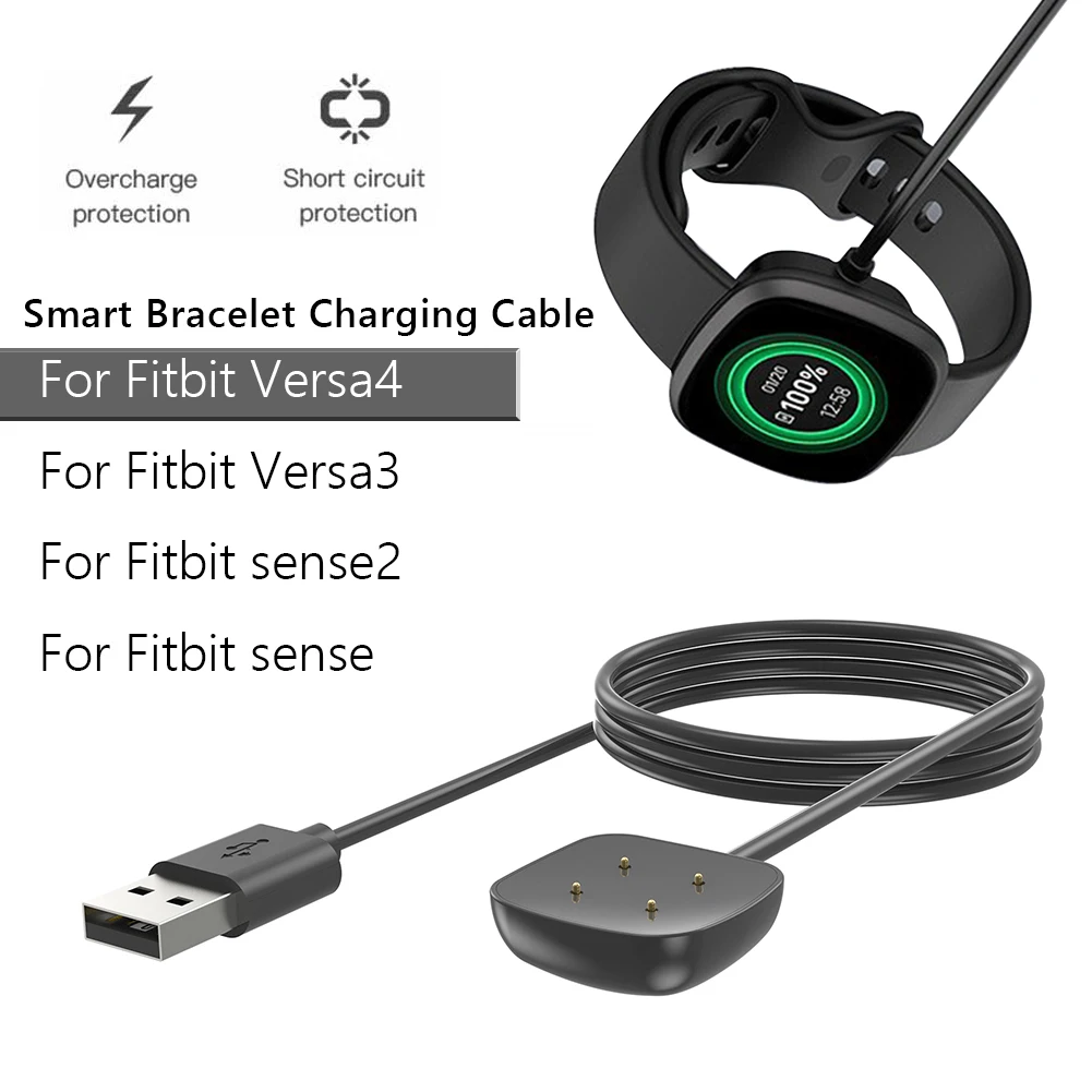 2/1個fitbit versa 3/4スマートウォッチ充電交換用のusbケーブル