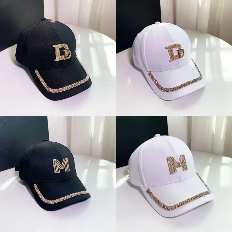Yoga Baseball Hats Womens Sequins Rhinestone Cycling Running Hat M D Letter Sports Sunhat Club Hip Hop Golf Cap Visors Protection