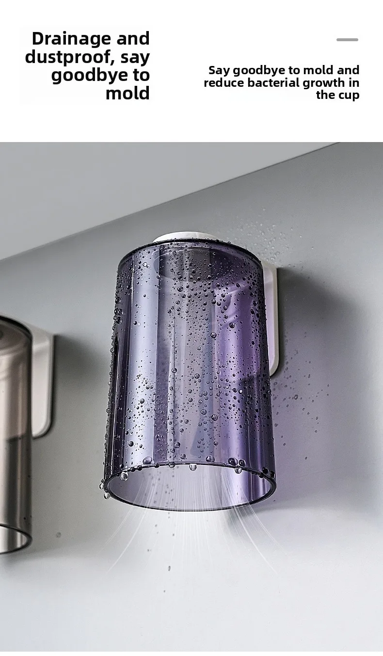 Bicchiere da bagno magnetico rovesciato con porta spazzolini_voghion.com