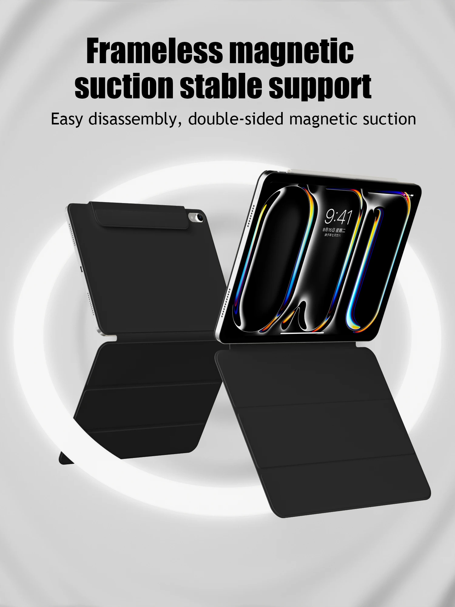Premium Trifold Stand Tablet Case with Magnetic Attachment and Slim Design
