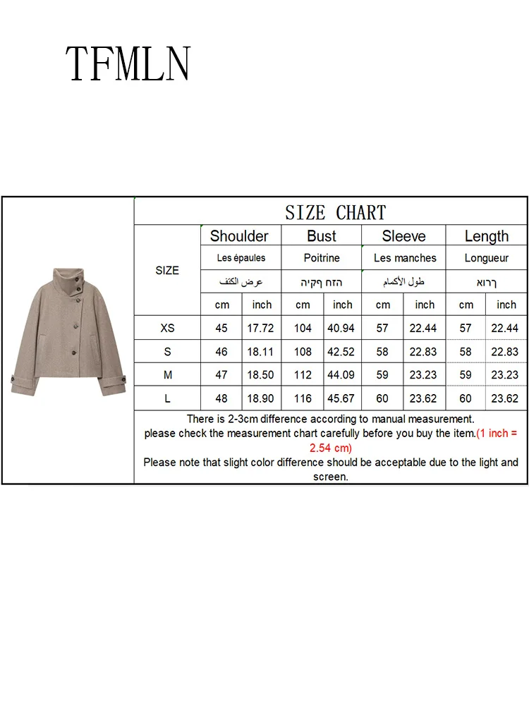 Fashion Stand Collar Causal Jackets For Women 2025 Autumn Loose Single Breasted Long Sleeve Chic Coats High Street Lady Outwear