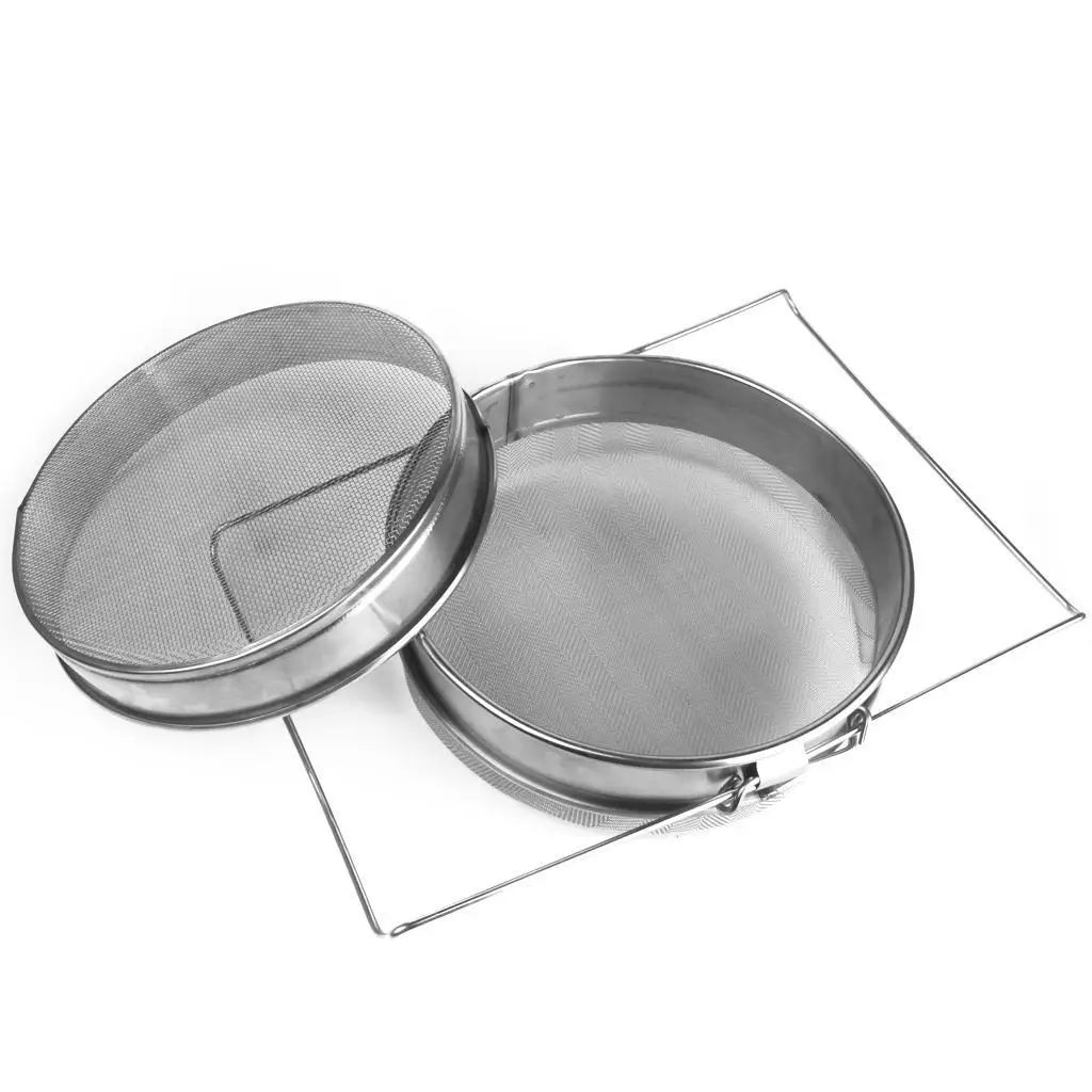 Stainless Steel Beekeeping Double Honey Strainer Filter Set for Bee Keeper Home Garden Supplies