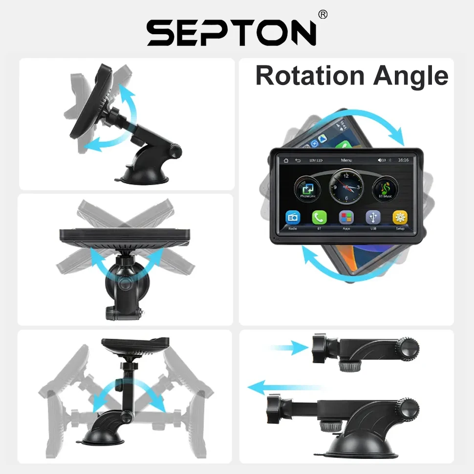 SEPTON ȵ̵ ڵ ׷ ,  ޴ HD ġ ũ,  ī÷, BT, 2 Din, 7 ġ Ƽ̵  ÷̾