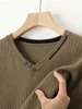 Autumn Winter New 100% Pure Wool Cashmere Sweater Men's V-neck Knitted Pullover Casual Solid Color Knitted Base Sweater Menswear 5