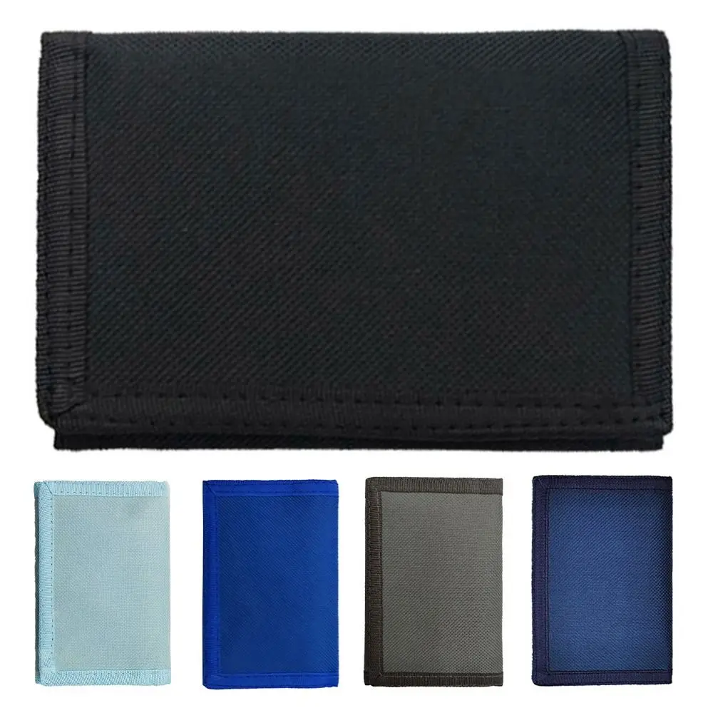 1PC Portafogli Regali Portafoglio sottile Portafoglio sportivo a tre ante Portafogli in tela per esterni con cerniera Portamonete da viaggio Porta carte Regali