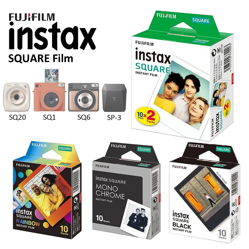 Fujifilm Instax Square Film White/Rainbow/B & W Edge Photo Paper Per Fujifilm Instax Sq1 Sq40 Sq20 Fotocamera Istantanea E Condividi Sp-3 
