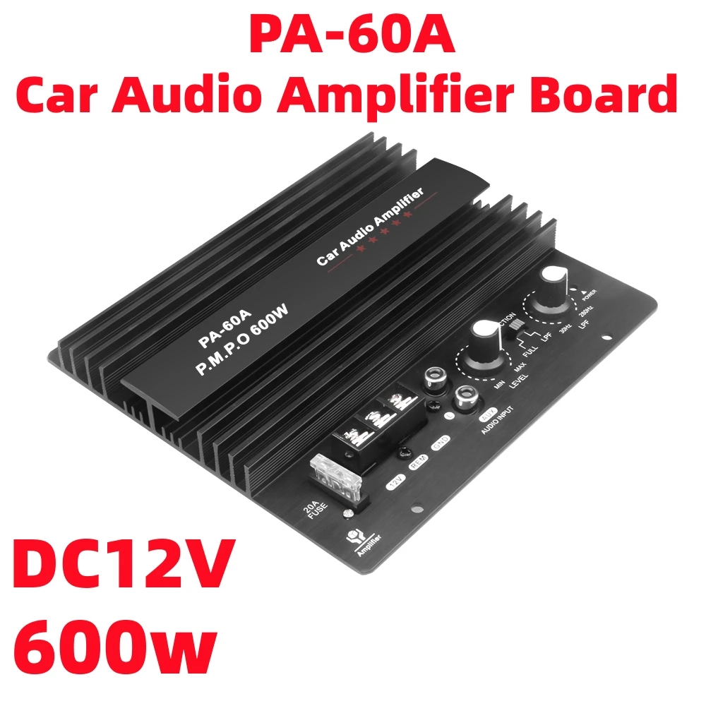 12V 600W Car Audio Eindversterker Diy Boord Lossless Subwoofer Bass