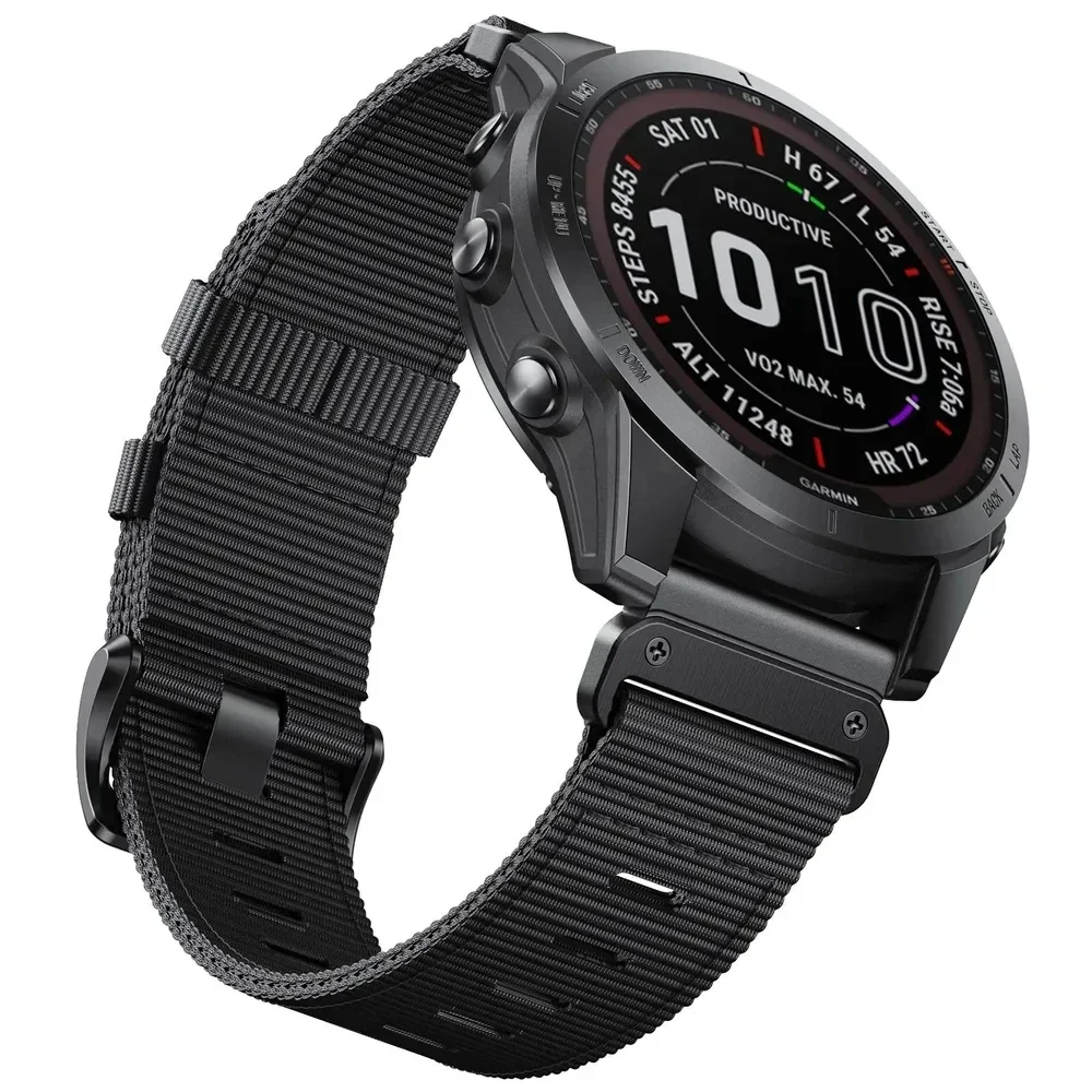 Tactical Woven Nylon Watch Band - QuickFit Design, 22mm/26mm, Versatile Sports Strap