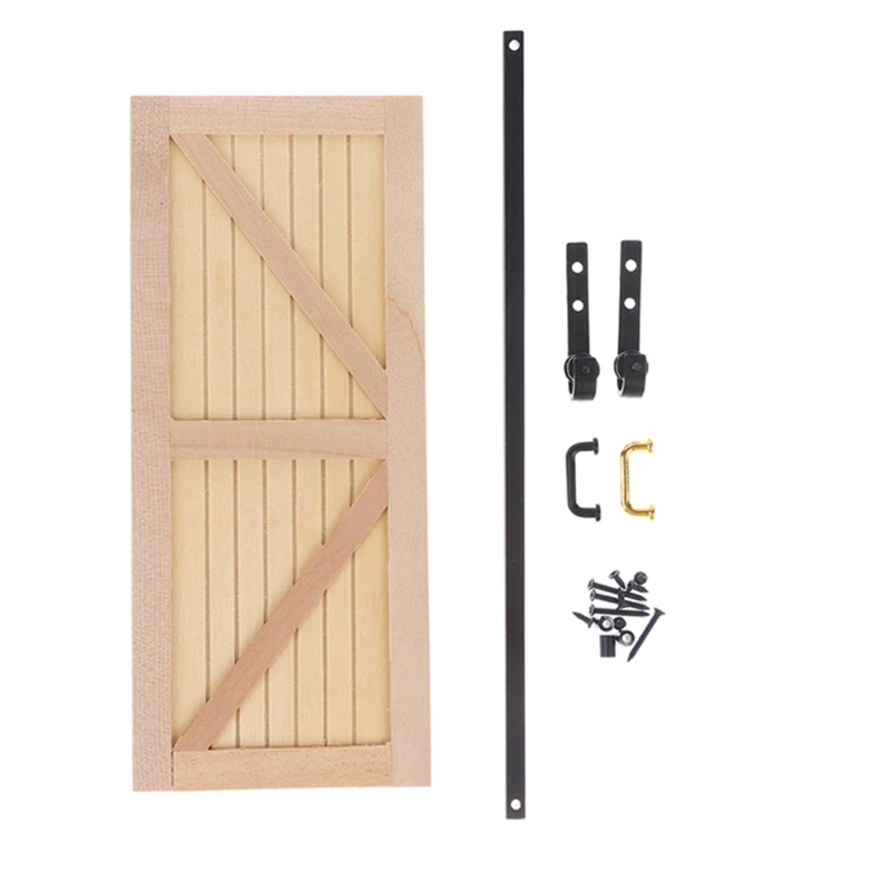 

1:12 миниатюрная раздвижная дверь для кукольного домика, набор слайдов для раздвижных дверей, подвесная рельсовая система, роликовая игрушка