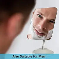 กระจกแต่งหน้าคอห่านยืดหยุ่นปรับได้หมุนได้ ° 360ได้กระจกแต่งหน้าแบบพกพากระจกเงาโต๊ะเครื่องแป้งฝักบัวอาบน้ำกระจกเครื่องสำอางที่โกนหนวด 6