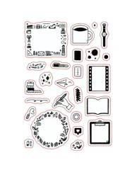 Milk Tea Transparent Silicone Stamp for DIY Scrapbooking and Photo Album Decoration (Navy Blue)