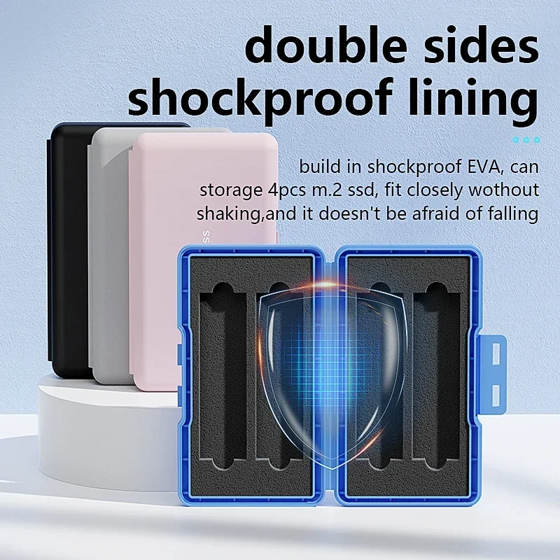 Compact Shockproof 4-Slot M.2 SSD Storage Enclosure Box