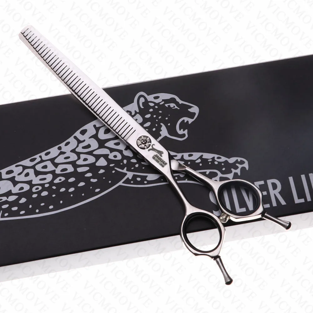 JP440C 고급형 7인치 전문 애견 미용 가위 왼손잡이용 곡선형 숱가위 (애견/동물 털용)