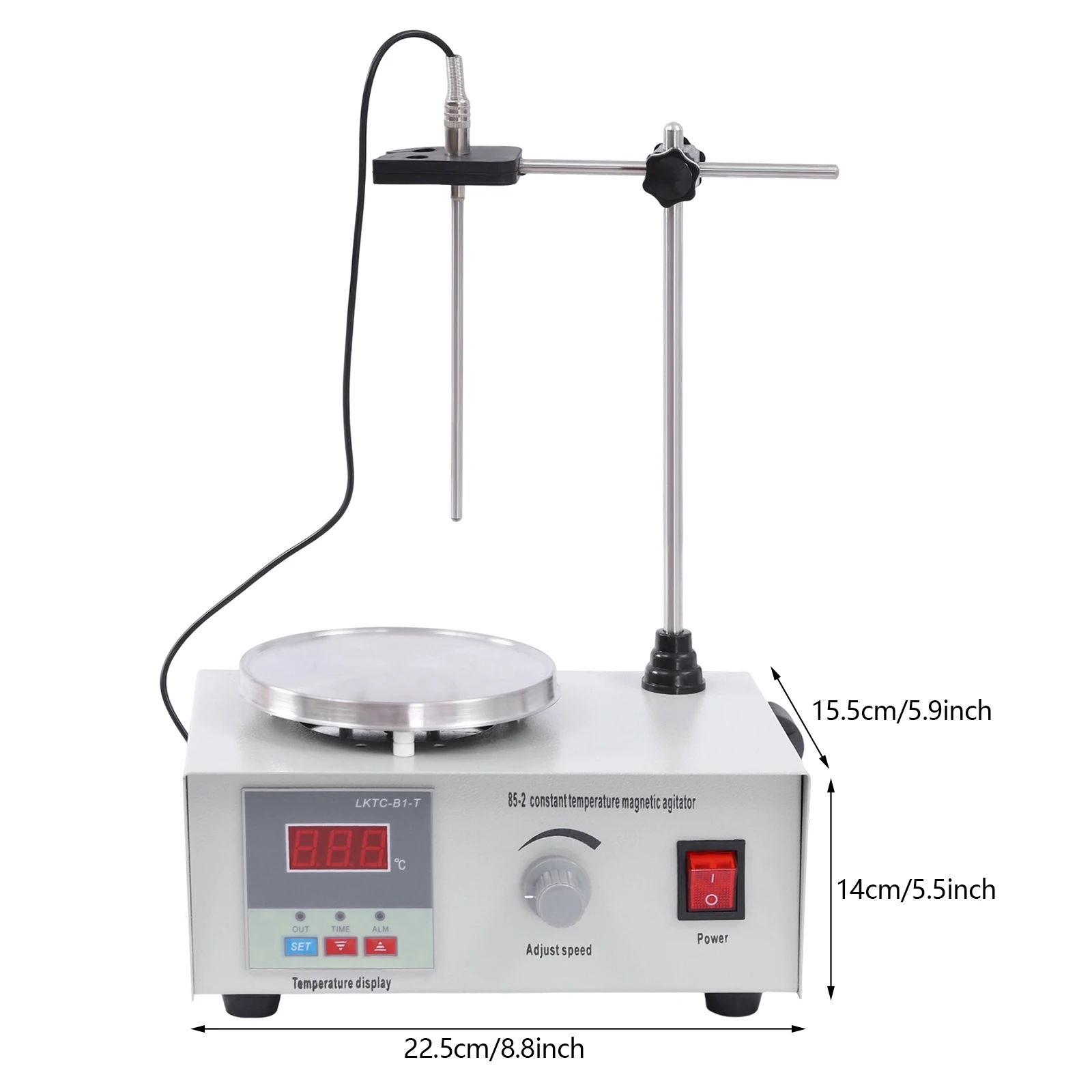 Agitador magnético con pantalla Digital de temperatura, mezclador de placa caliente de 2000ML, 2000 RPM, para laboratorio, incluye barra de agitación A