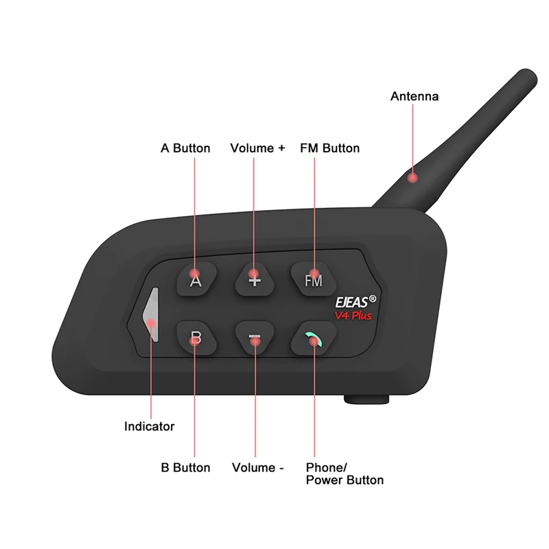 EJEAS V4 ÷      1500M 4 ̴ ׷ Intercomunicador  FM IP65 