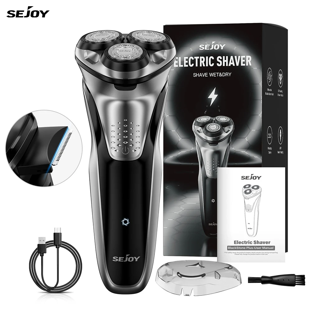 Sejoy Electric Shaver for Men's Electric Shaving Clipper Machine 3D Floating Wet Dry IPX7 Waterproof Beard Razor Beard Trimmer electric shaver electric razor rotary shaver electrical rotary shaver cordless shaver