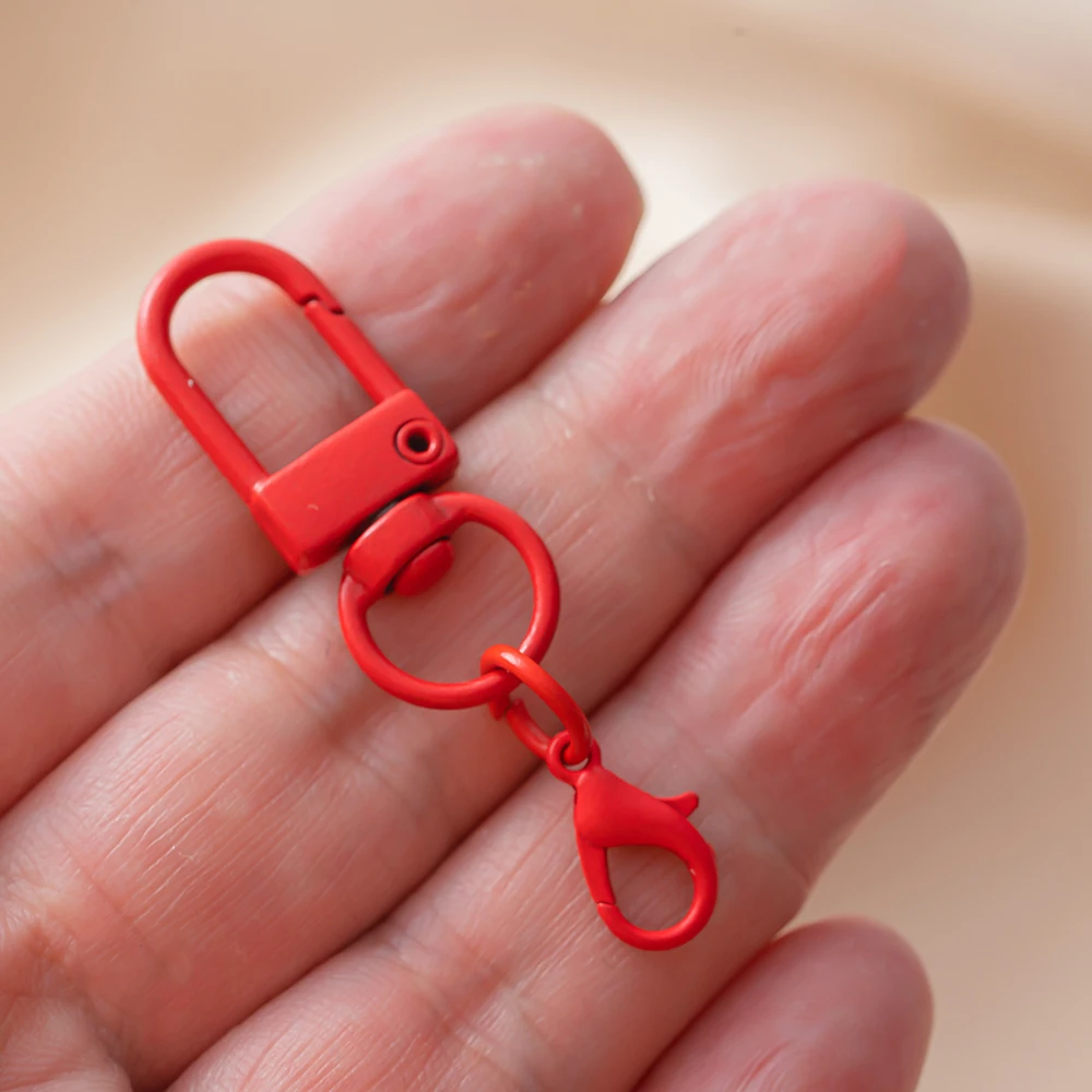 10 stücke Metall Bunte Schlüsselbund Frühling Schnalle Haken mit Karabinerverschluss Ketten Für DIY Schlüsselring Schmuck Machen Zubehör Erkenntnisse – Detail 4