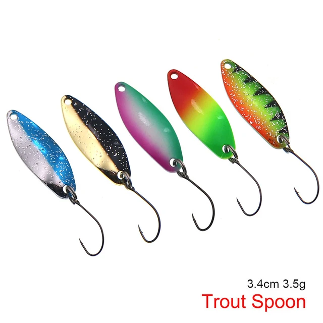 HISTOLURE 5Pcs/Lot 3.5cm 3.5g Fishing Bait Fishing Metal Spoon Lure Bait  For Trout Bass Spoons Small Hard Sequins Spinner Spoon - AliExpress