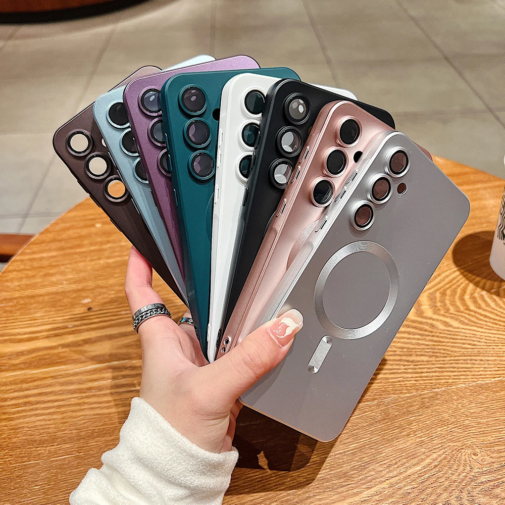 Luxury Matte Magnetic Phone Case with Magsafe-Compatible Silicone Soft Cover