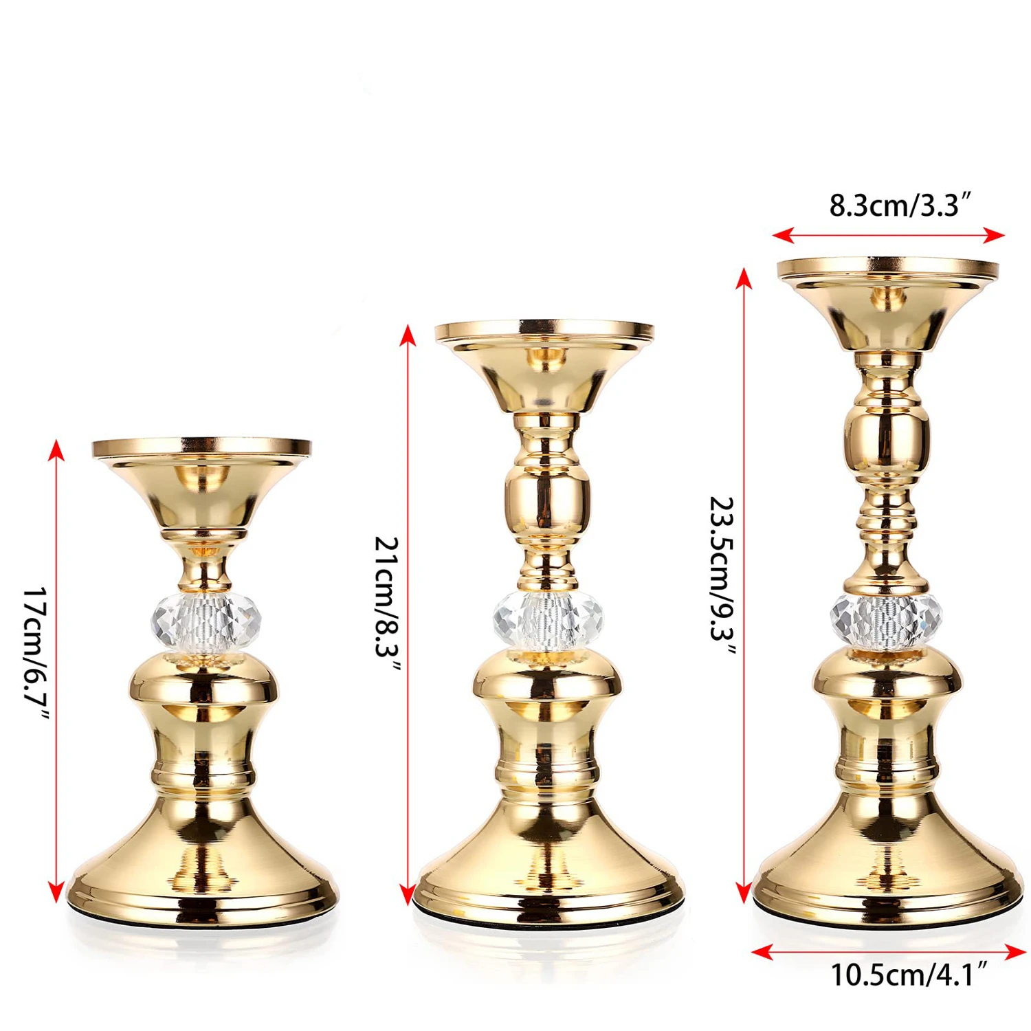 Gold Crystal Pillar Candlestick 2