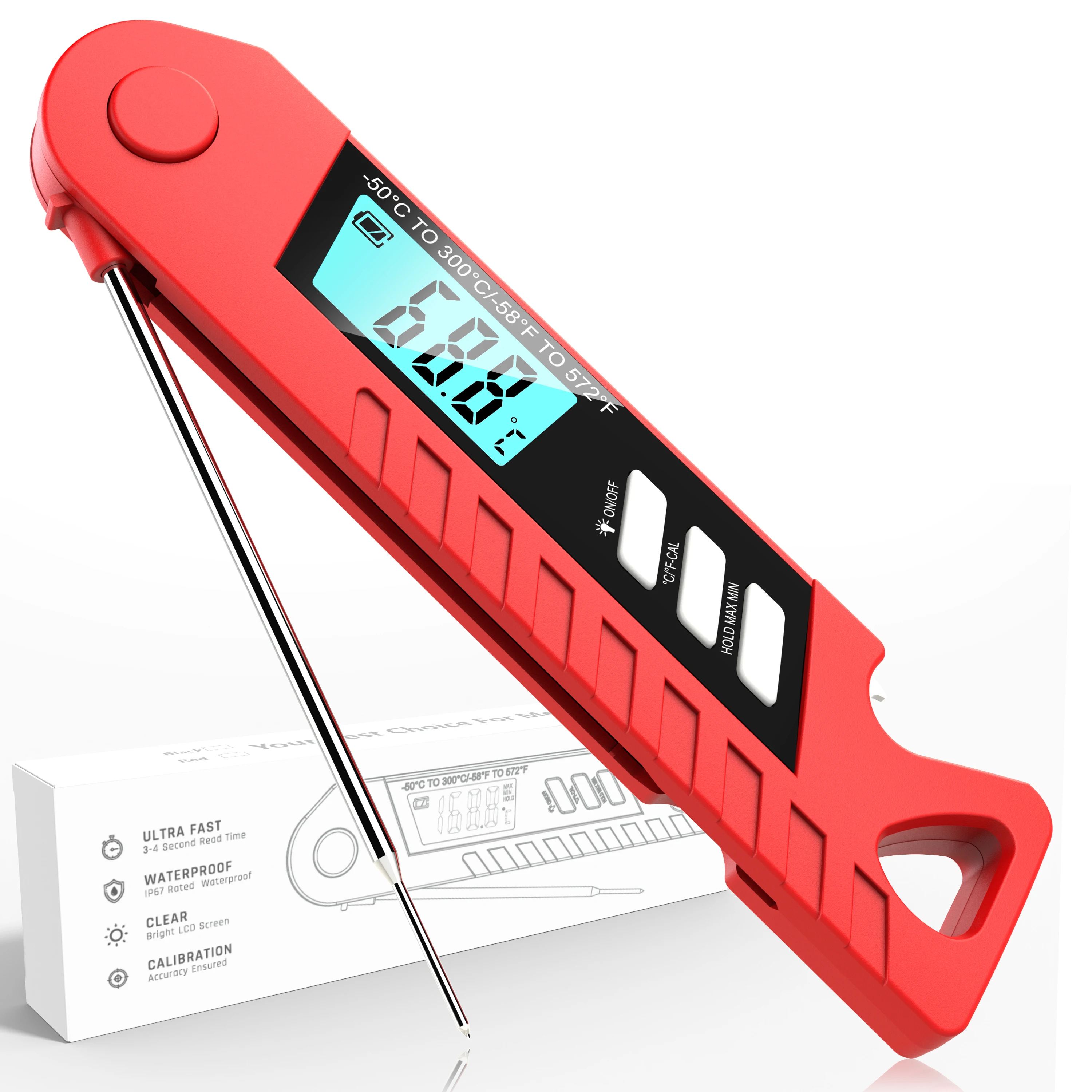 Termómetro Digital para carne y leche, herramienta de cocina resistente al agua, para horno, barbacoa