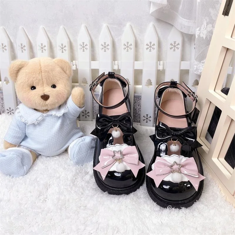 Cosplay Shoes Halloween Cosplay Sweet Tea Party Yellow Duck Shoes Cos Girl Cream Bubbles Bow Kawaii Shoes Lolita Girls High Heel LoliShoes