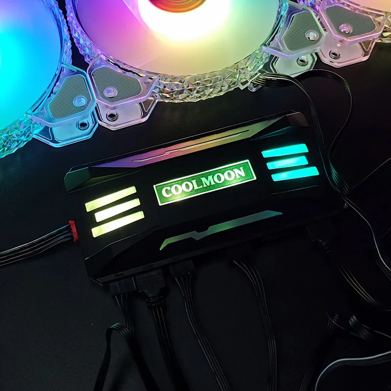 Coolmoon Rgb fã Controlador de Música Inteligente Placa-mãe Sincronização Shenguang Sincronização Sinfonia Controlador - Imagem 2