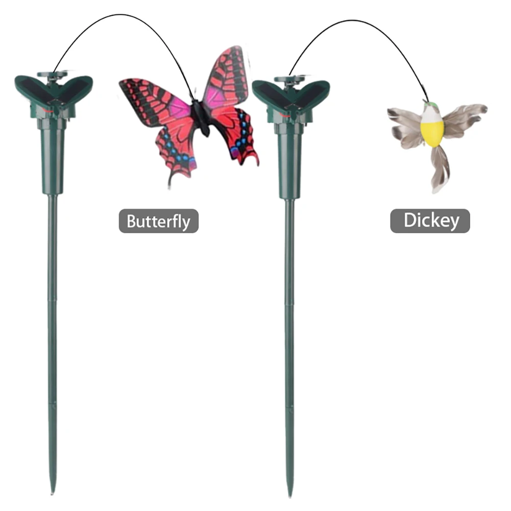 1-3Pcs Solar Garden Dancing Ornament Solar Powered Flying Wobble Butterfly Bird Garden Stake for Patio Landscape Outside Ornamen