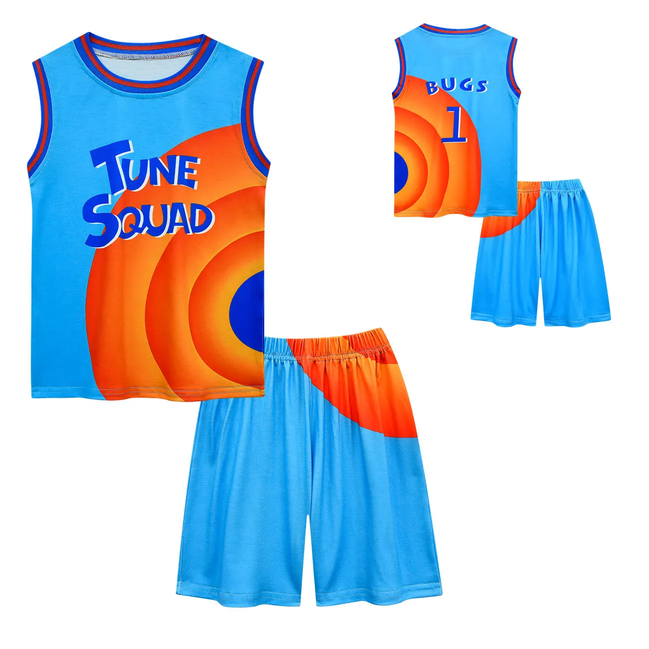 Kids clothing set Girls clothing set Basketball suit Kids sports suit Boys clothing set Children sports suit Boys tracksuits suit Boys tracksuits Training jersey Boys Girls Space Jam 2 Jersey Clothes Jamed Tune Squad Basketball Cosplay Vest Shorts Tracksuit Uniform Sports Suit Kids Clothes