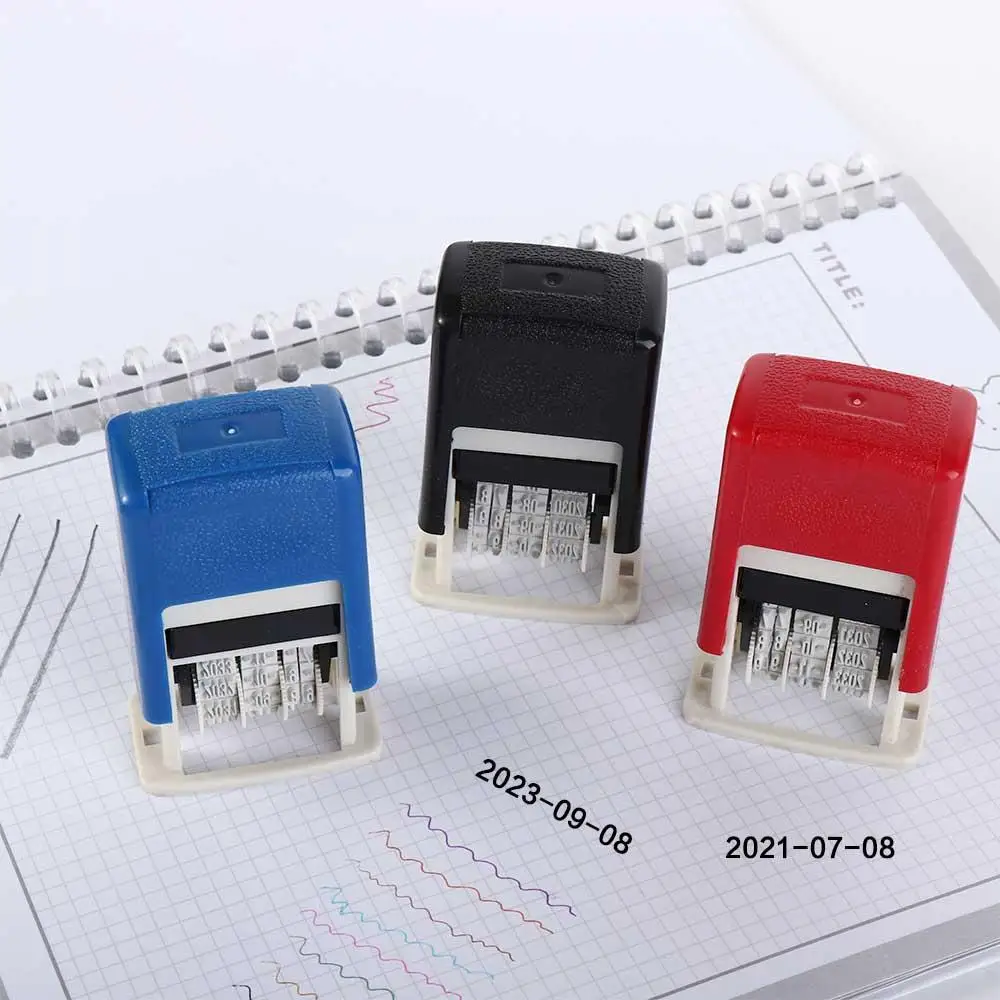 DIY Handle Account Date Stamps Stamping Automatic Ink Return Mini Self-Inking Stamps For Office Supplies Date Wheel Stamp