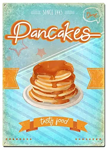 

Pancakes Metal Tin Signs, Retro Food Poster, Decorative Signs Wall Art Home Decor