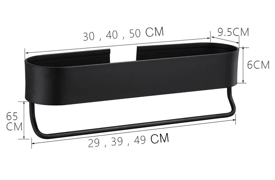 Description Picture 6 of itemBlack Bathroom Storage Rack Kitchen Storage Rack with Towel Strips Cosmetics Wall Cabinet Bathroom Accessories