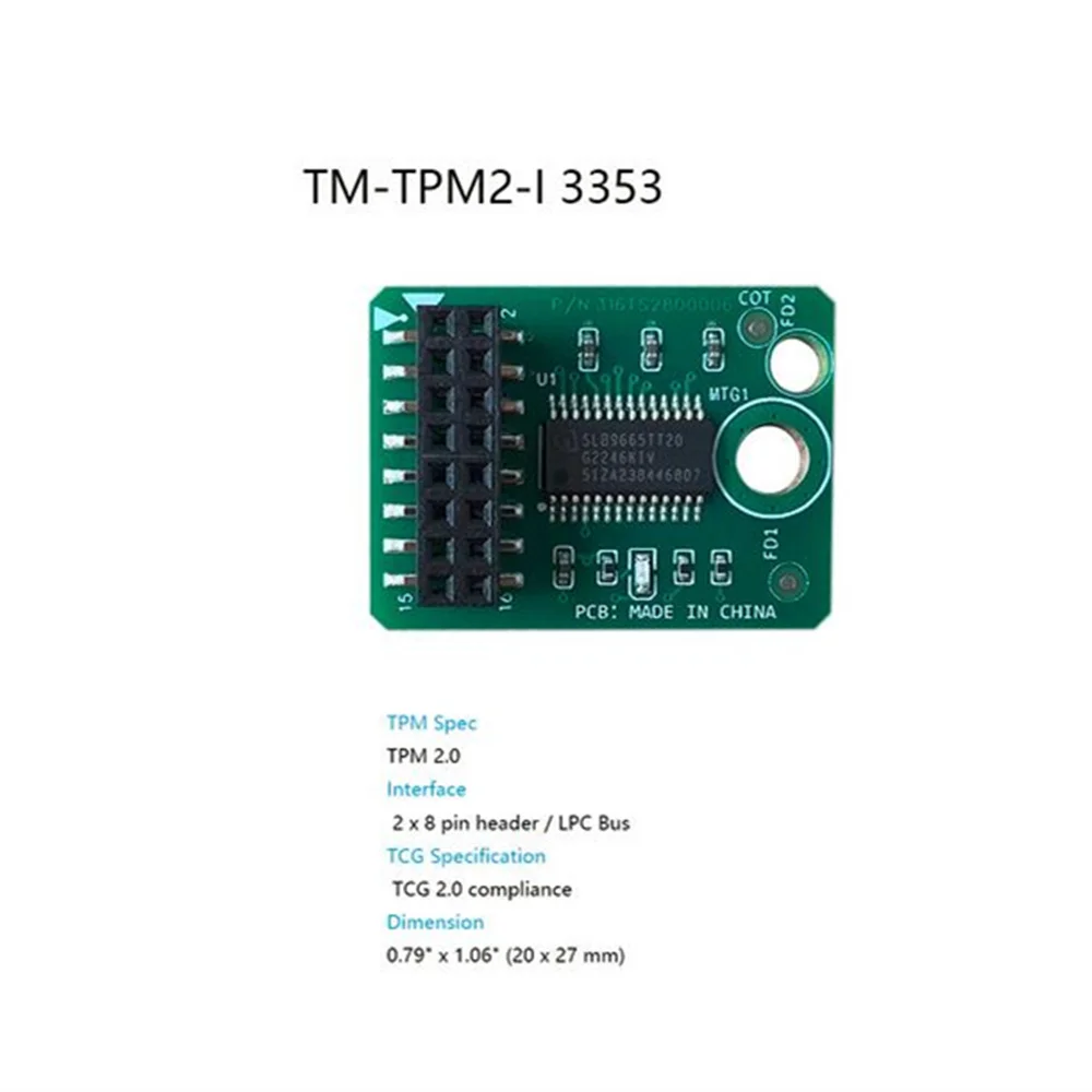 8pin 2.0 TPM Module Tm-TPM2-I-3353 For TYAN