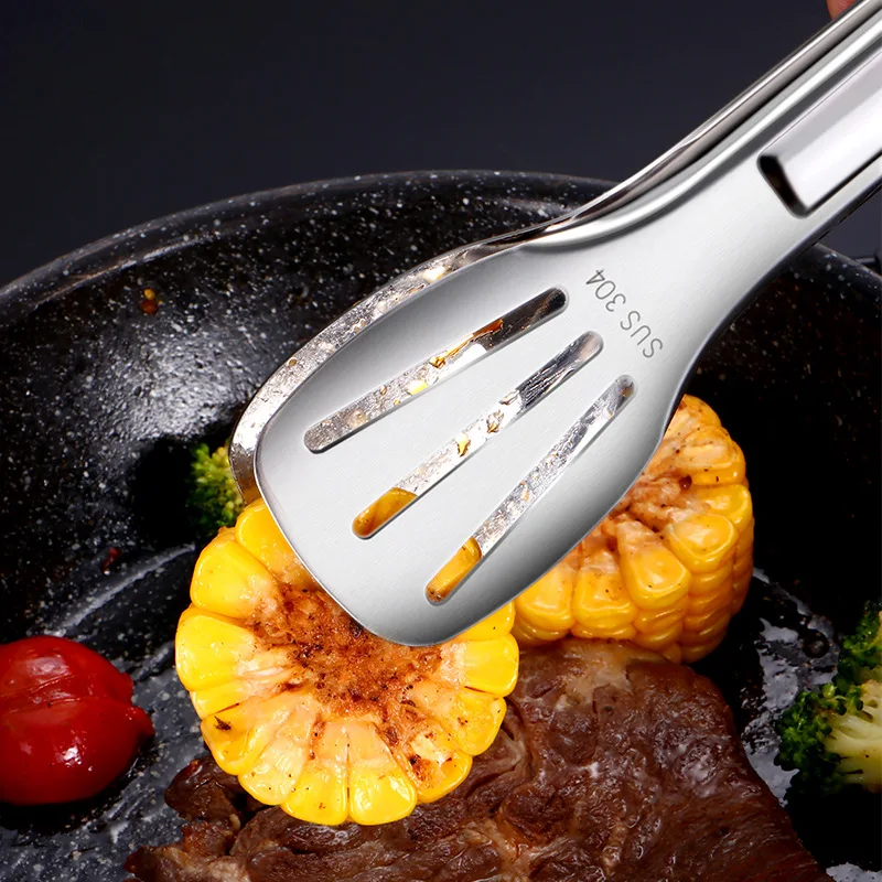 9/12/14 In 304 Stainless Steel Food Clip food tongs Steak Bread BBQ Meat Salad fruit Picnic Party Kitchen Baking Cooking Tools