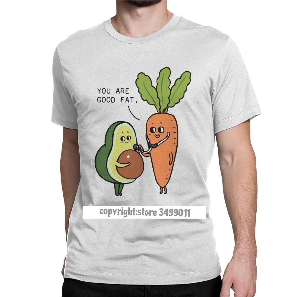 

You Are Good Fat Avocado Men T Shirts Vegan Funny Guacamole Cartoon Food Vintage Tee Camisas Tops T Shirts