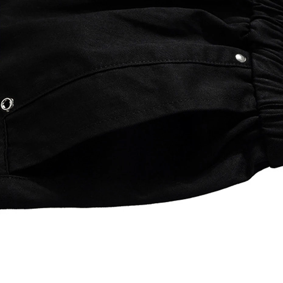 Men Summer Cargo Shorts 2025 Summer Black Loose Casual Shorts Side Pocket Wide Leg Short Pants for Male 5