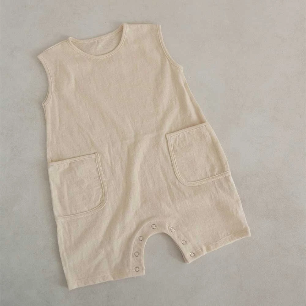 Summer Newborn Infant Baby Boys Girls Romper Playsuit Jumpsuit 100% Cotton Soft Solid Baby Onepiece Clothes