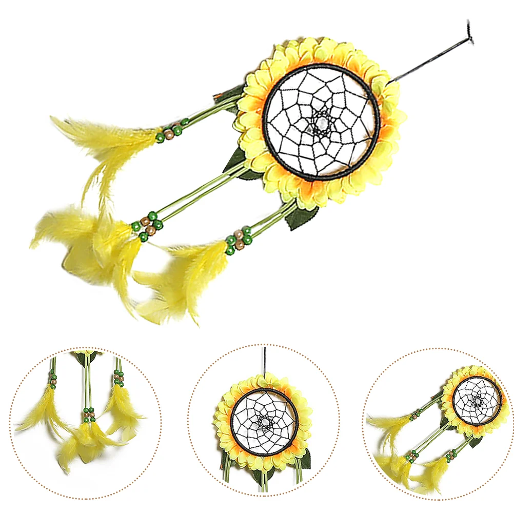 

Homsfou Home Decor Car Decor Sunflower Dream Catcher Country Dream Catcher Wall Hanging