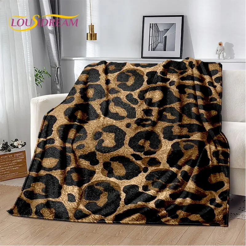 3D Wild Leopard Print Blanket Series Soft Plush Flannel Blanket for Living Room Bedroom Bed Sofa Picnic Kids Covering When Sleep 2