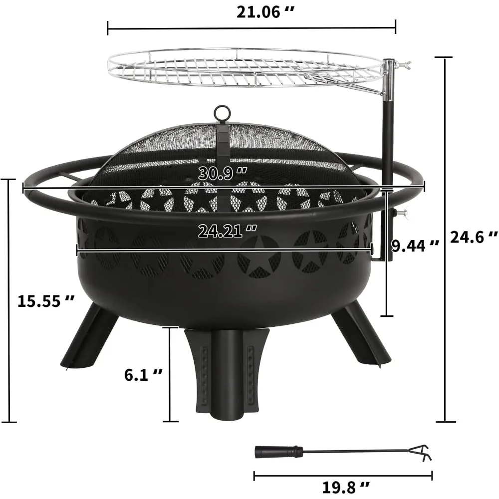2 in 1 Fire Pit with Grill image 5