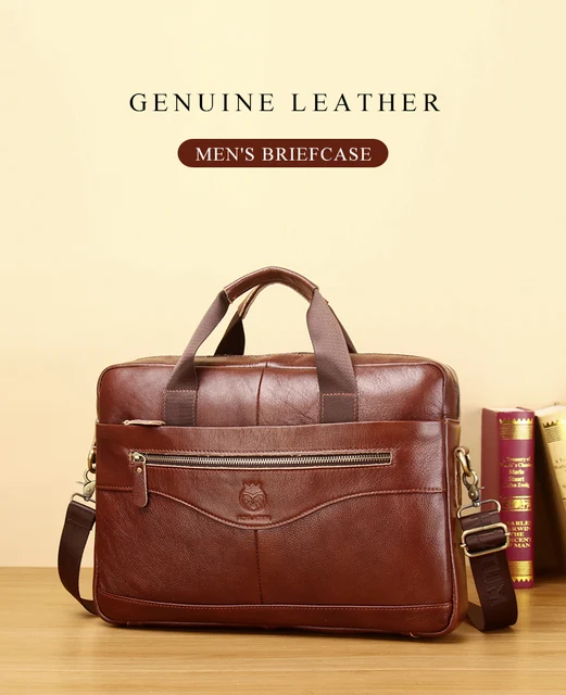 SCHLATUM Genuine Leather Briefcases Hard For Men Luxury Handbags
