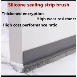 Enhanced Draft Excluder Door Seal - Brush Rubber 4 - In - 1 Weatherproof Strip - 53mm (Gray chuan)