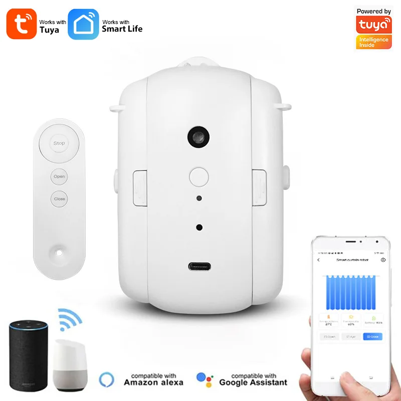 

Wifi Smart Home Automatic Curtain Machine Trackless Installation Remote Control Tuya Intelligent Electric Curtain Robot