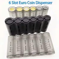 Portable 6 Slot Euro Coin Storage Dispenser Euro Coins Holder Collector With Spring For Home Waiter Driver Coins Safe Piggy Bank 1