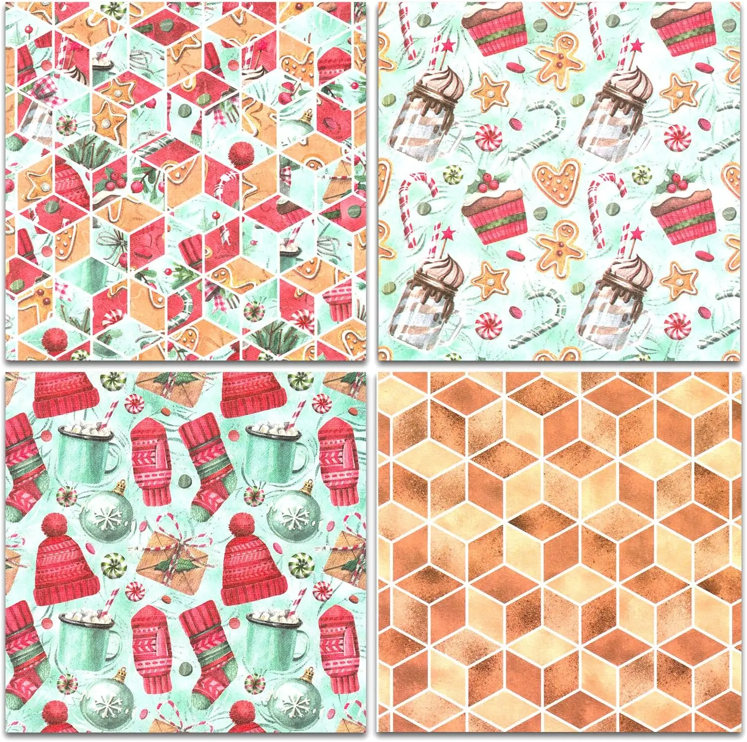 Cartoncini Natalizi 24 Fogli Di Carta Da Scrapbooking A Tema Di Natale