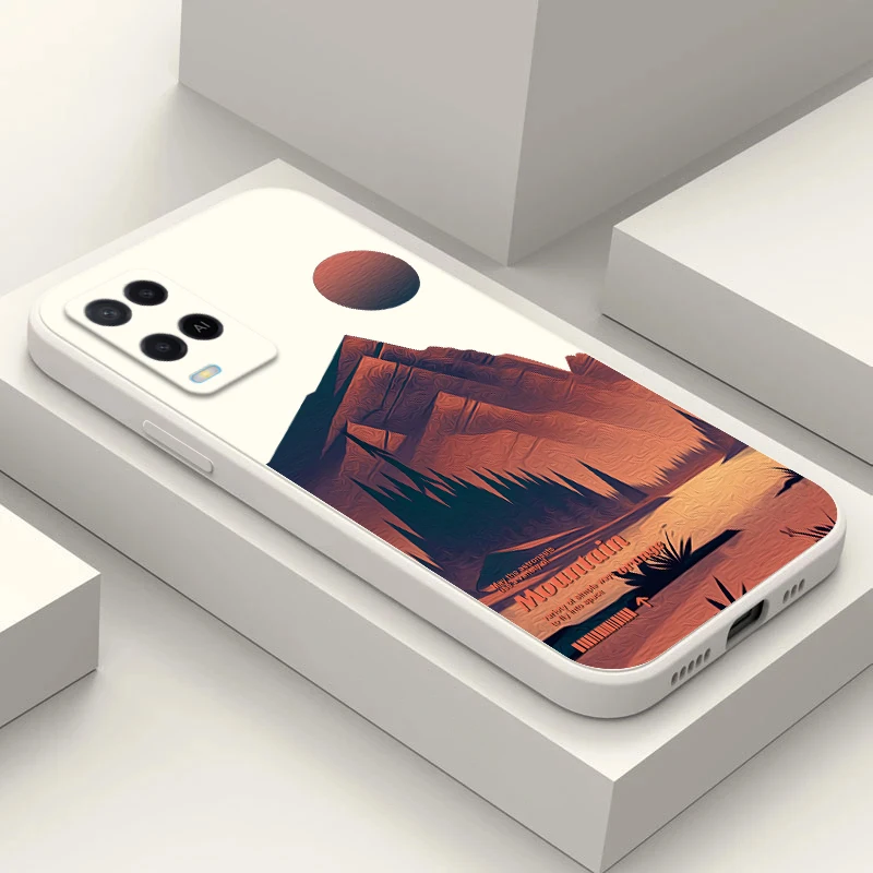 Custodia Per Telefono Per Oppo Reno 8 7 6 5 3 4 Se Pro Plus Lite 4G 5G Mountain Orange