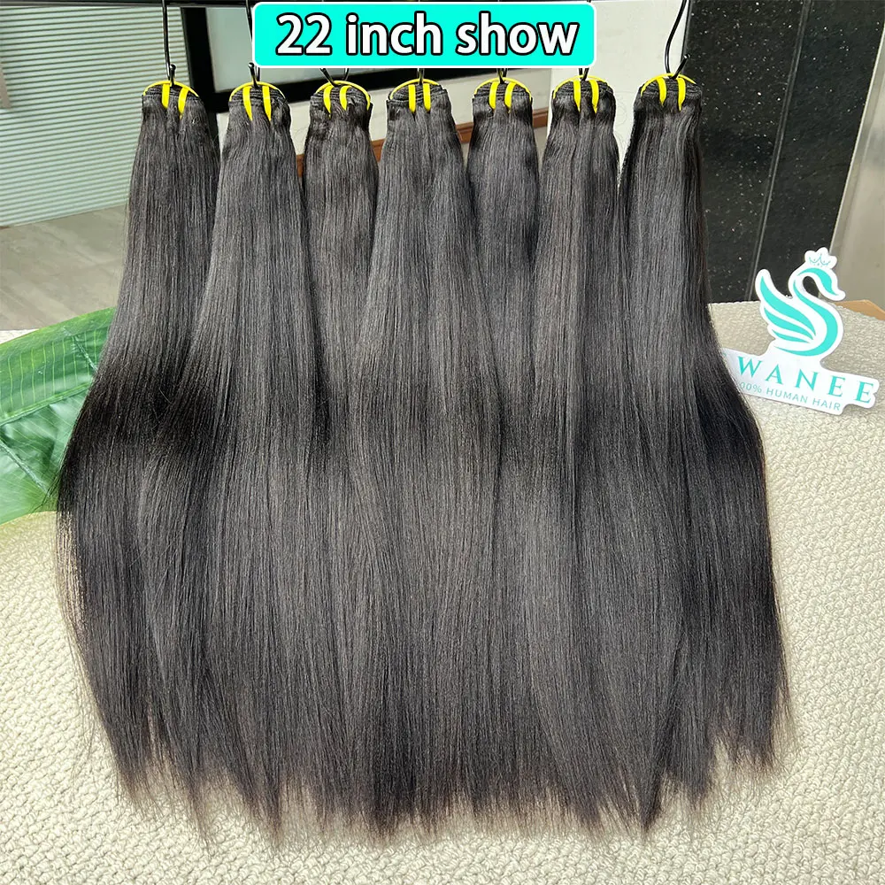 Light Yaki Straight 100% Raw Virgin Human Hair Extensions Wholesale #1B Natural Black Human Hair Weave Bundle Salon Supply 5