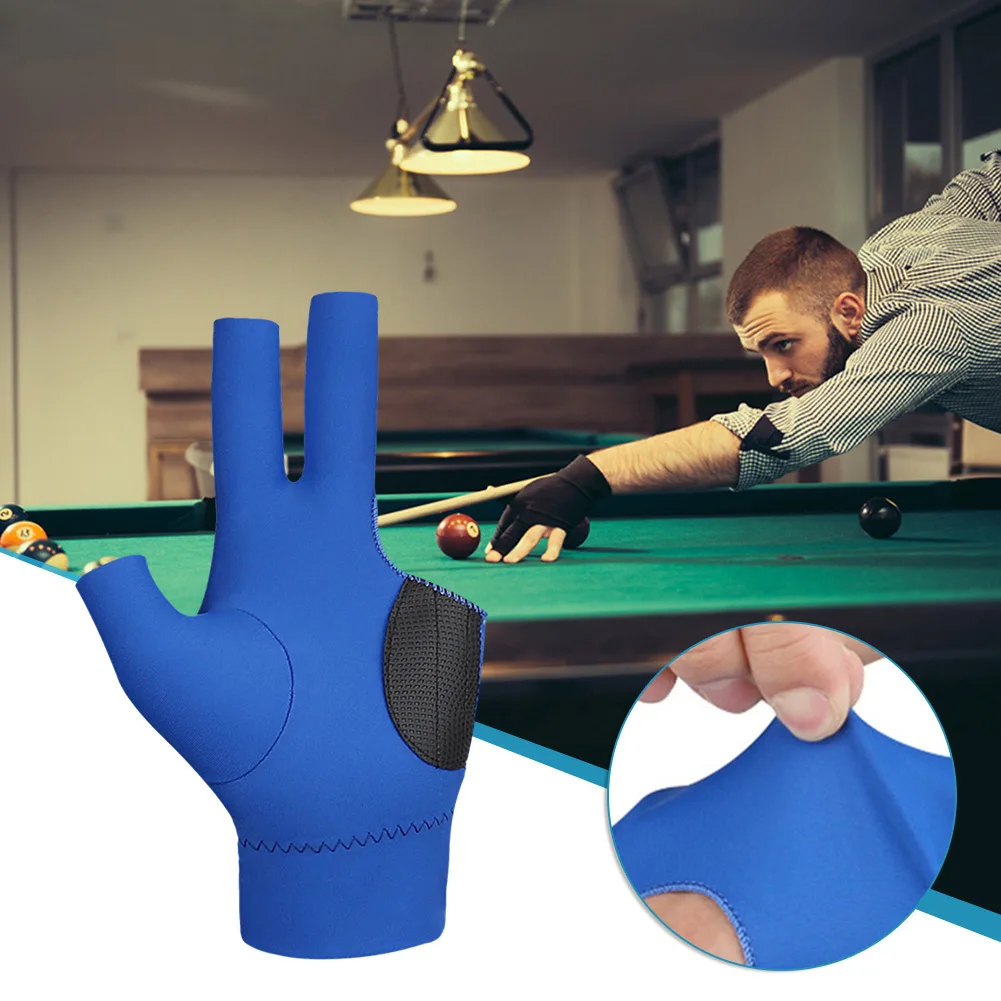 3 Fingers Pool Gloves Batting Gloves Ultra Silky Left/Right Hand Breathable Anti Slip Elastic Snooker Billiard Training