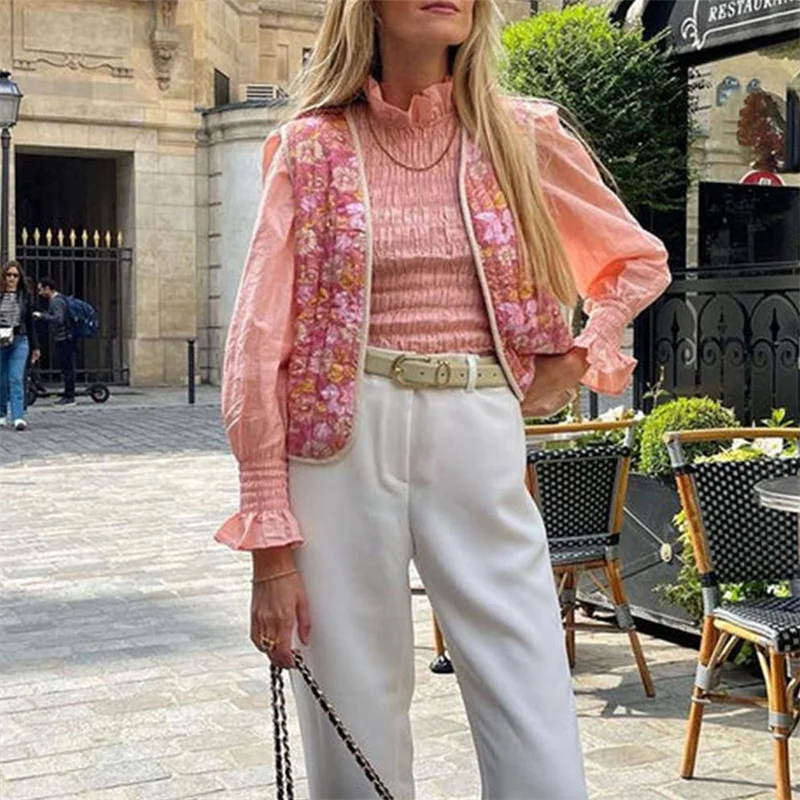 Lamuusaa Chaleco Floral para mujer ropa cl sica y2k sin mangas c rdigan lamuusaa-chaleco-floral-para-mujer-ropa-cl-sica-y2k-sin-mangas-c-rdigan