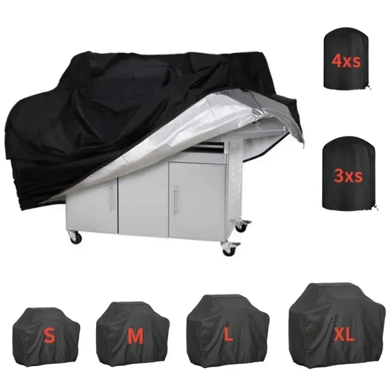 BBQ Cover Anti-Dust Waterproof Heavy Duty Grill Cover Rain Protective Round Rectangle Outdoor Barbecue Accessories grill cover